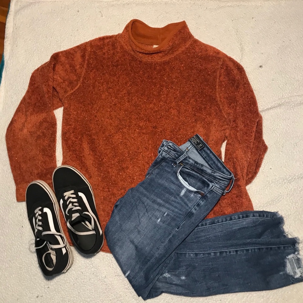 L.L. Bean vintage sherpa burnt orange pullover